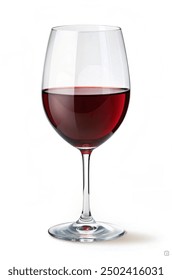 Red Wine Glass Isolated on White Background