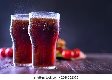 Soda Glass and Tomatoes On the Table, Pepsi and Cocacola with dark, Black Background Stock - image | shutterstock