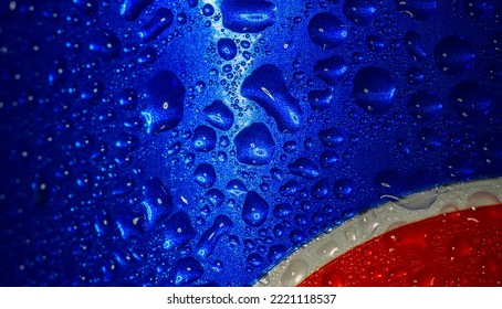 water drops on blue background