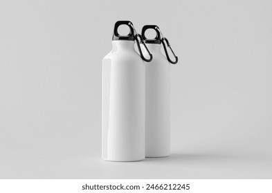 White reusable water bottle mockup.