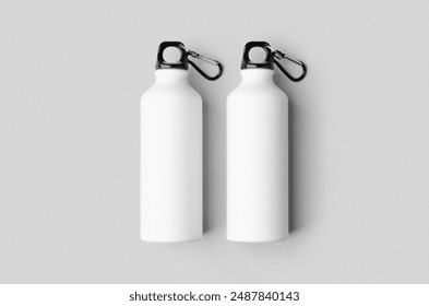 White reusable water bottle mockup.