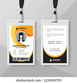 Office Vertical Doublesided Id Card Design Stock Vector (Royalty Free ...