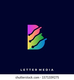 Abstract Letter B Colorful Illustration Vector Stock Vector (Royalty ...