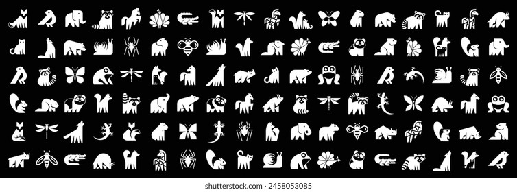 Animals logos collection. Animal logo set. Icon design