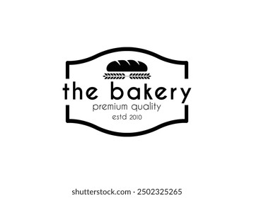 Bakery and cake coffee shop logo design vector illustration. Cake Pastry Simple Homemade Badge Template	