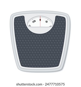 Bathroom floor weight scale. illustration in flat style isolated on white