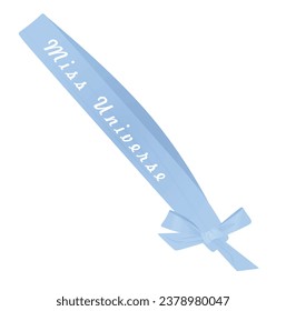 Blue Miss Universe ribbon. vector