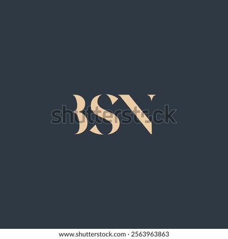 BSN abstract letter logo design. This logo is designed by three abstract letters.