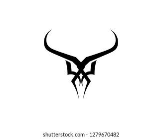 Animal Logo Bull Black Silhouette Horn Stock Vector (Royalty Free ...