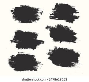 Bundle of black color paint brush stroke background