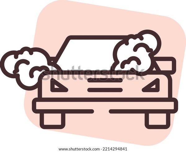 Car accident broken car, illustration, vector\
on white background.