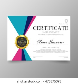 Certificate Appreciation Award Diploma Design Template Stock Vector ...