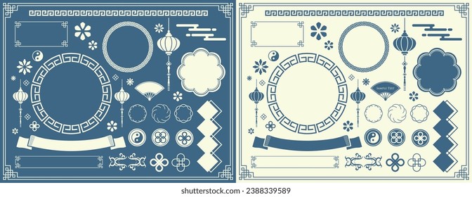 Chinese motif frame design. Chinese patterns, patterns and illustrations