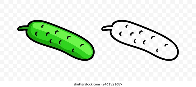 Cucumber, pickle, vegetable, graphic design. Gherkins and plant, fruit, food and meal, nourishment, vector design and illustration