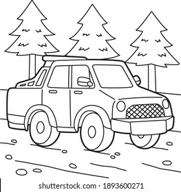 Cute Funny Coloring Page Off Road Stock Vector (Royalty Free ...