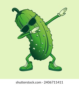 
Dabbing dance pickle with sunglass vector design