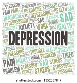 Depression Word Cloud Stock Vector (Royalty Free) 1352837849 | Shutterstock