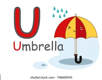 English Alphabet U Picture Umbrella Stock Vector (Royalty Free ...