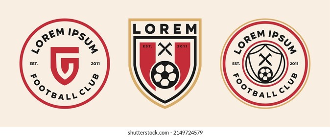 football logo with ball element, soccer, elegant soccer logo. Elegant Modern Soccer Football Badge logo designs, Soccer Emblem logo template vector illustration