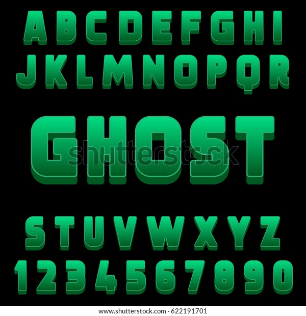 Ghost Font 3d Design Bold Letters Stock Vector (Royalty Free) 622191701