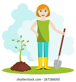 Girl Tree Stock Vector (Royalty Free) 267186050 | Shutterstock