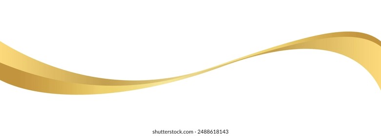 gold wave curve, golden wave corner shape for element, stripes ribbon golden graphic, striped gold