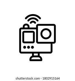 Gopro (Internet of Things) icon outline vector. isolated on white background 