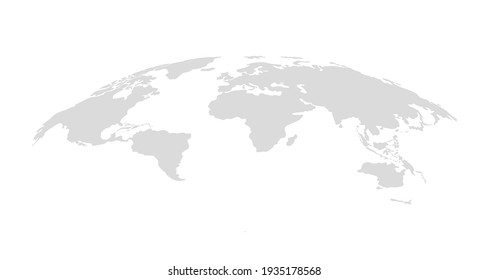 Gray blank vector map of the world isolated on white background. Flat Earth, Globe worldmap icon.