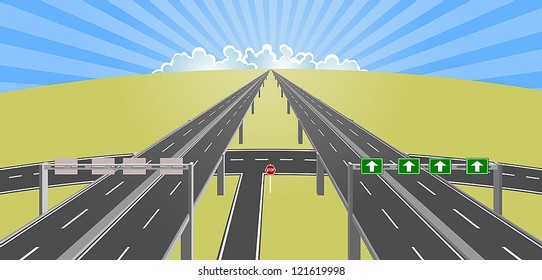 Highway Horizon Stock Vector (Royalty Free) 121619998 | Shutterstock