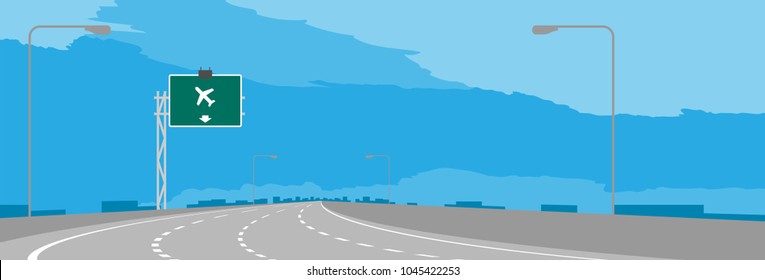 Airport road vector sign