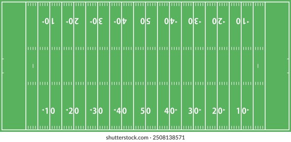 Ilustración de una cancha de fútbol americano, vista Aéreas