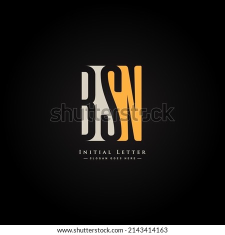 Initial Letter BSN Logo - Simple Monogram Logo for Initials B, S and N