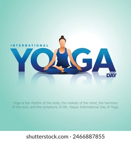 international yoga day. yoga body posture. Woman practicing yoga. vector illustration design