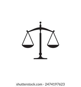 Judge scale silhouette icon trade weight and legal court symbol vector illustration.