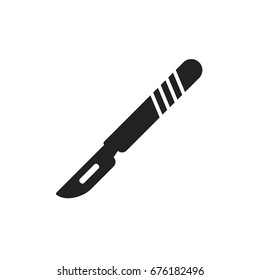 Medical scalpel vector icon. Hospital surgery knife sign illustration.