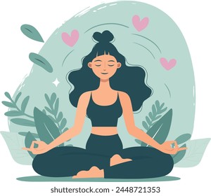 Minimalistic yoga vector illustration, yoga pose 