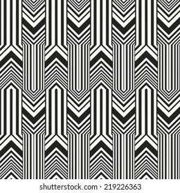 Monochrome Moiré Effect Textured Chevron Pattern