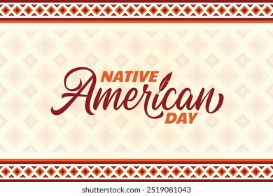 Plantilla de diseño de Vector del día nativo americano. Es bueno para la celebración del Día de los Nativos Americanos, saludo, Anuncio, etc.