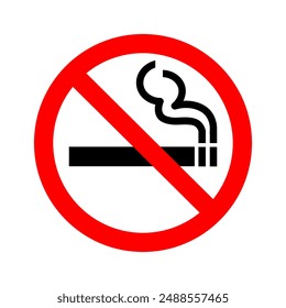 No smoking icon symbol for restaurant, room, public places. isolated cigarette prohibition sign.  