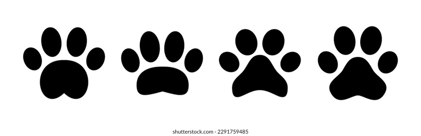 Paw icon vector illustration. paw print sign and symbol. dog or cat paw