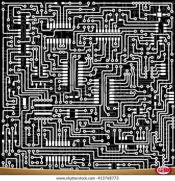 Pcb Wiring Scheme Vector Electrical Background Stock Vector (Royalty ...