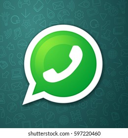 phone handset in speech bubble vector messenger icon