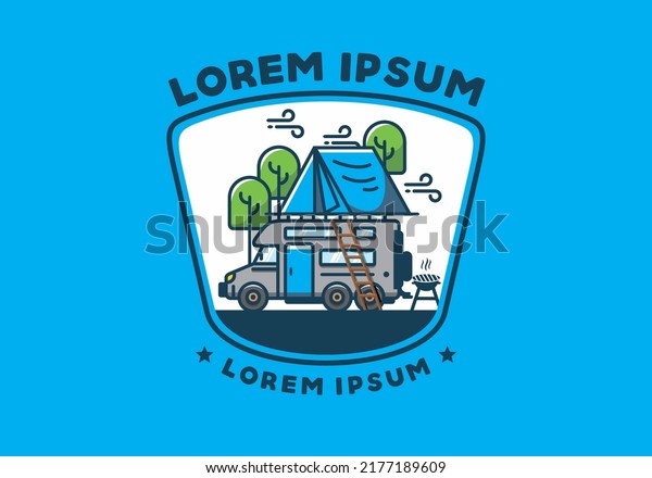 Rooftop car camping\
flat illustration\
design