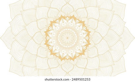 Round mandala on colorfull gradient background. Translucent mesh pattern in the form of a mandala. Mandala with floral patterns. Pastel Yoga template. Gradient background with round mandala.