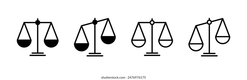 Scales icon set . Law scale icon. Justice sign 