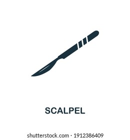 Scalpel icon. Monocrome element from medical services collection. Scalpel icon for banners, infographics and templates.