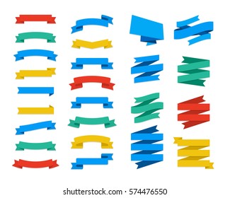 Set Of Vector Flat Ribbons and Banners