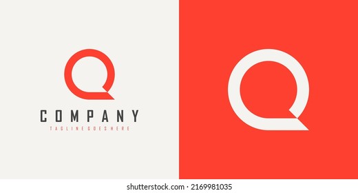 Simple Initial Letter Q Logo isolated on Double Background. Usable for Business and Branding Logos. Flat Vector Logo Design Template Element.