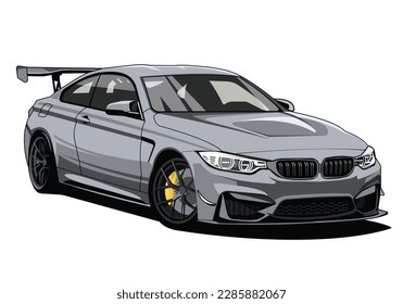 sport car illustration flat vector design