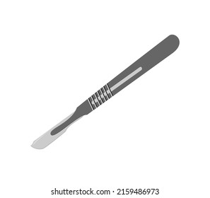 Vector illustration of medical scalpel icon on white background.